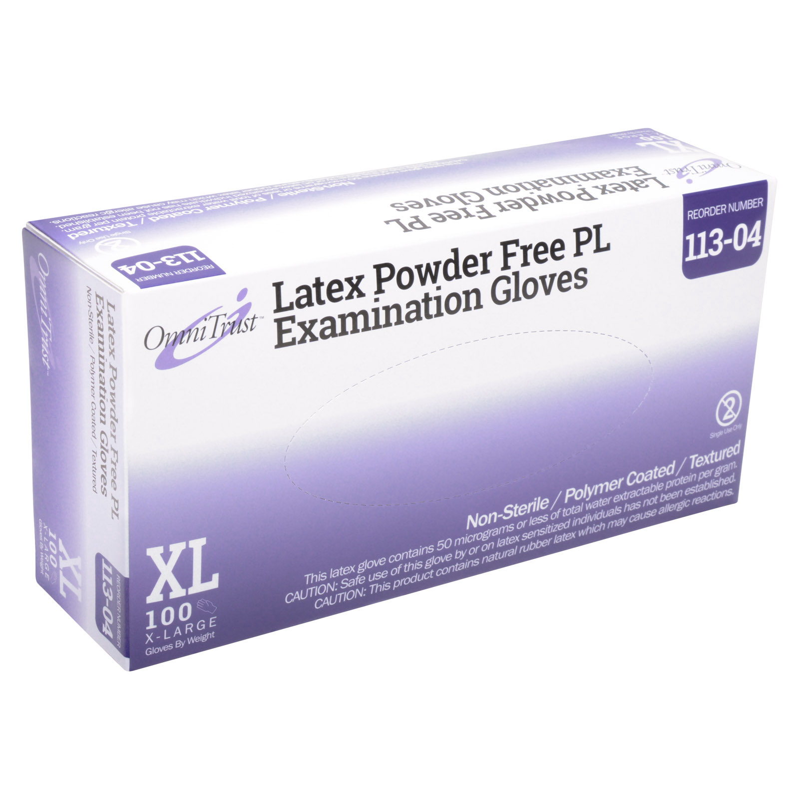 Latex Powder Free Medical Exam Gloves Omnitrust 100/box