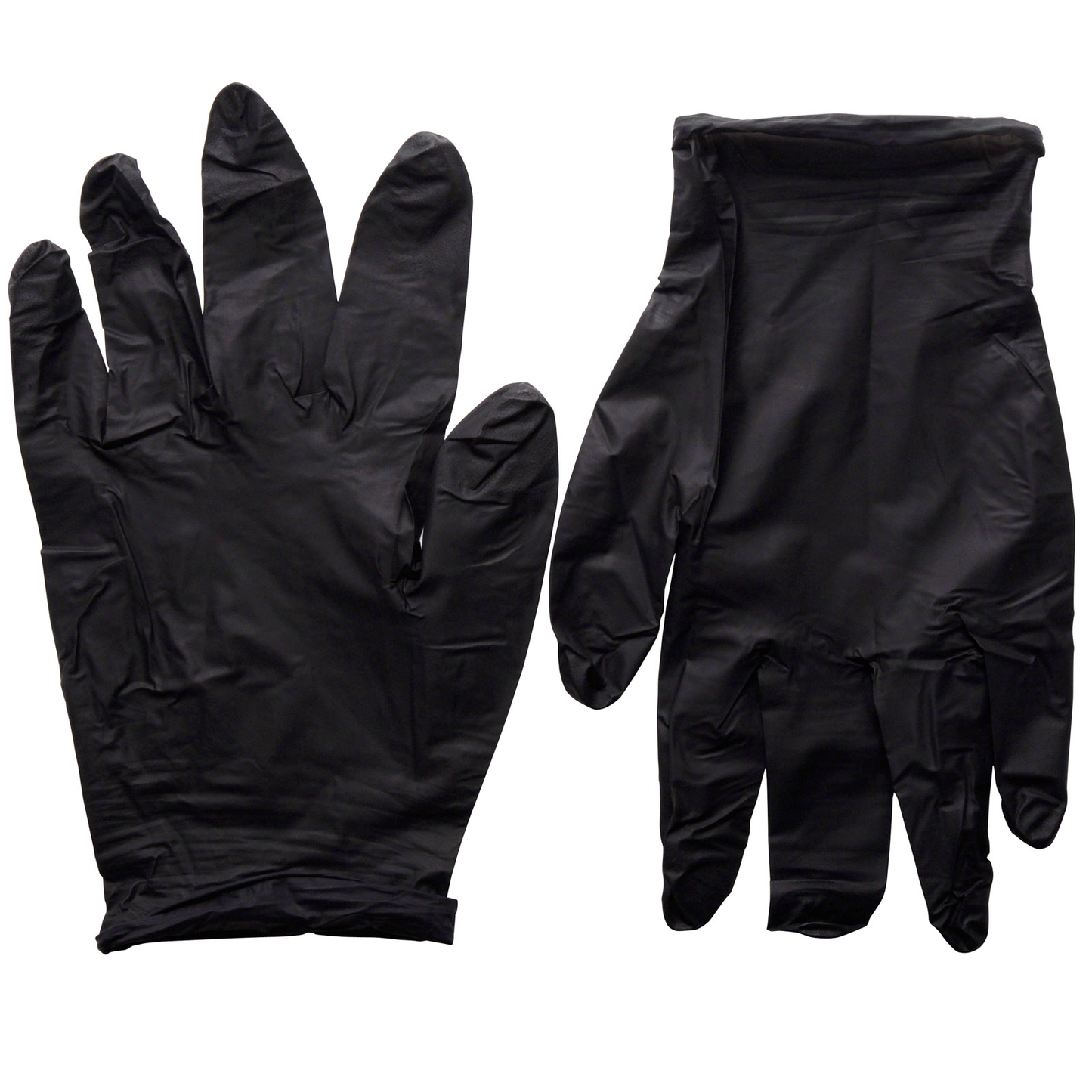 Black Nitrile Exam Gloves Pair in Recloseable Bag