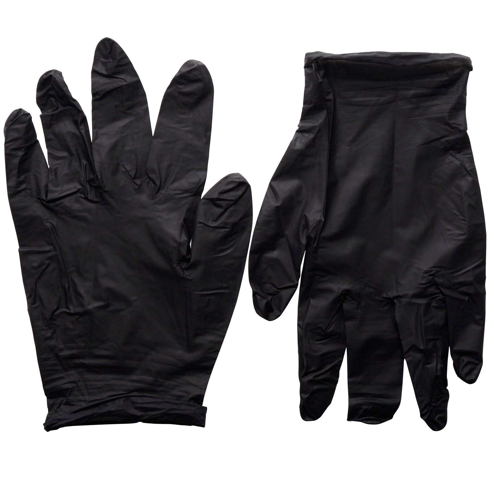 Black Nitrile Exam Gloves Pair in Recloseable Bag