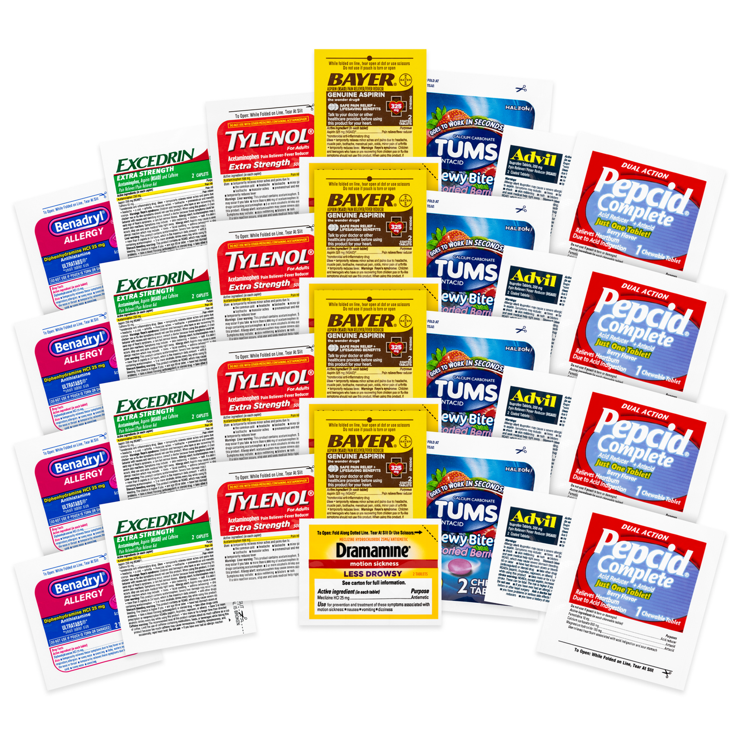 Medication Travel Pack Brand Name Meds 32 Piece