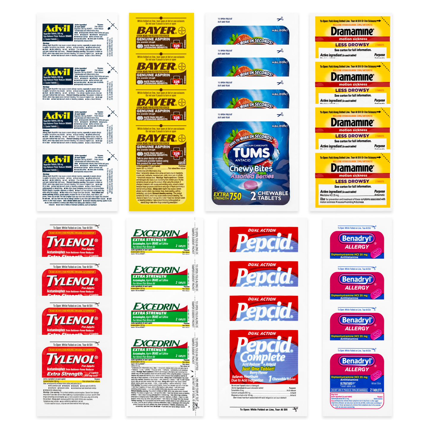 Medication Travel Pack Brand Name Meds 32 Piece