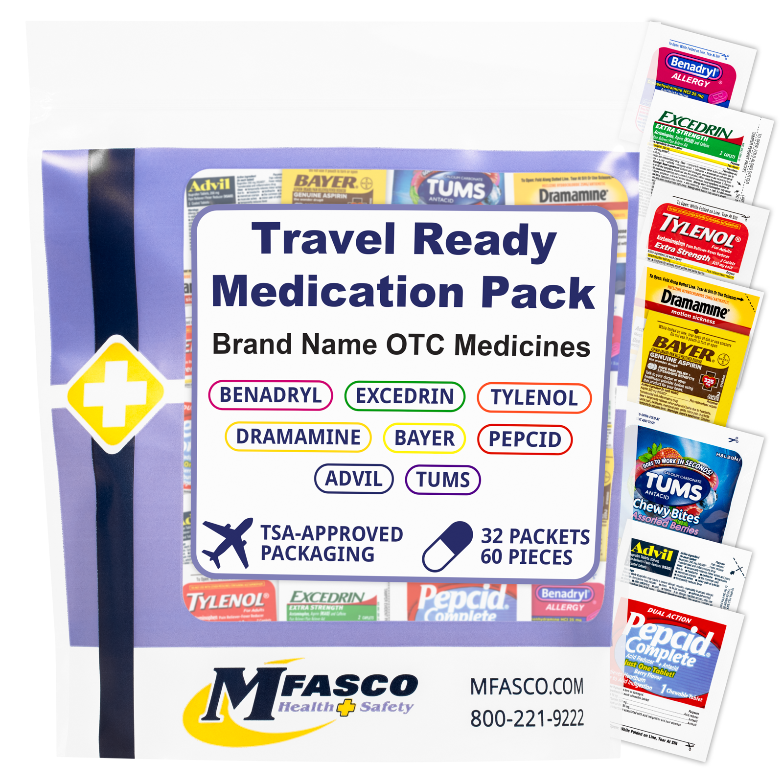 Medication Travel Pack Brand Name Meds 32 Piece