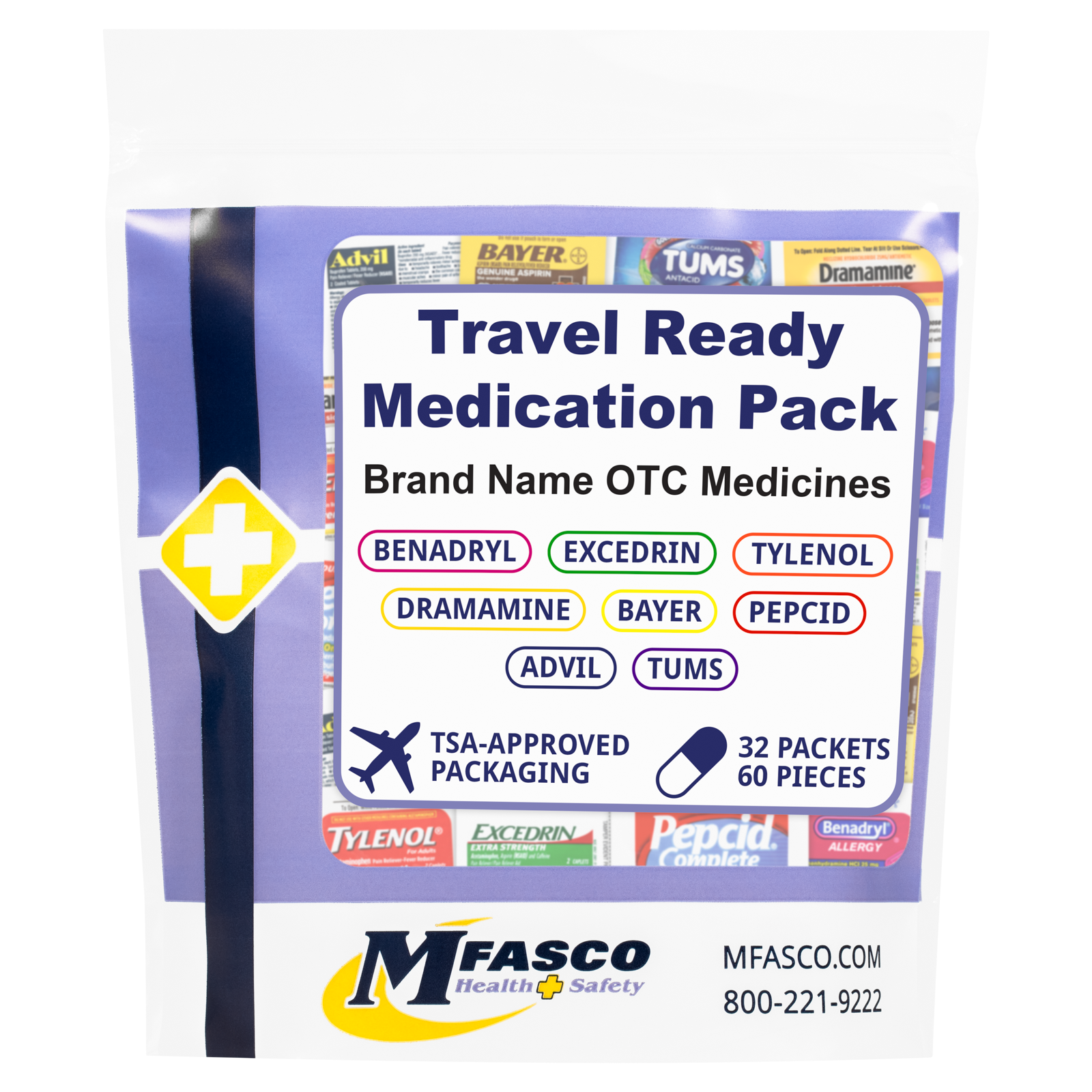 Medication Travel Pack Brand Name Meds 32 Piece