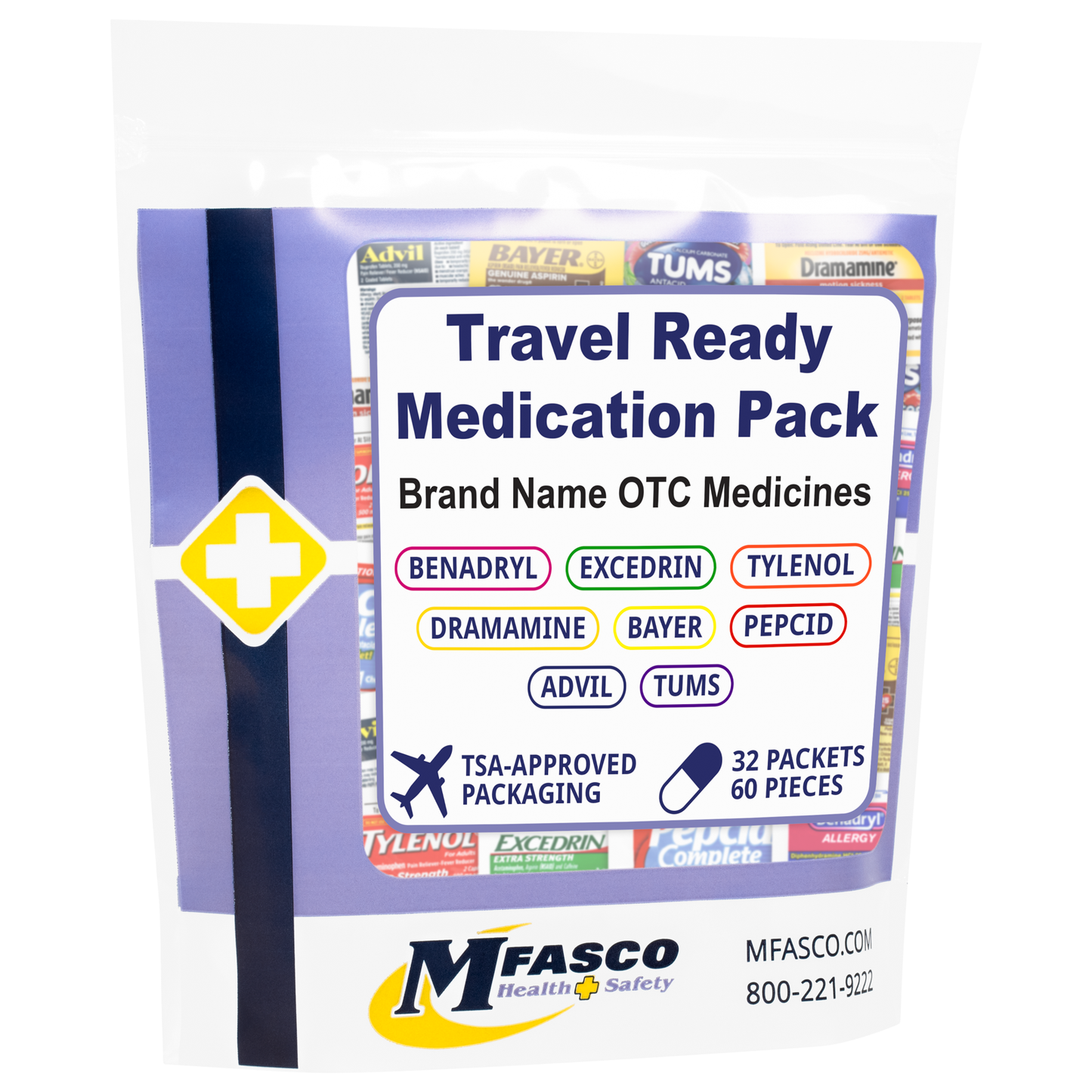 Medication Travel Pack Brand Name Meds 32 Piece
