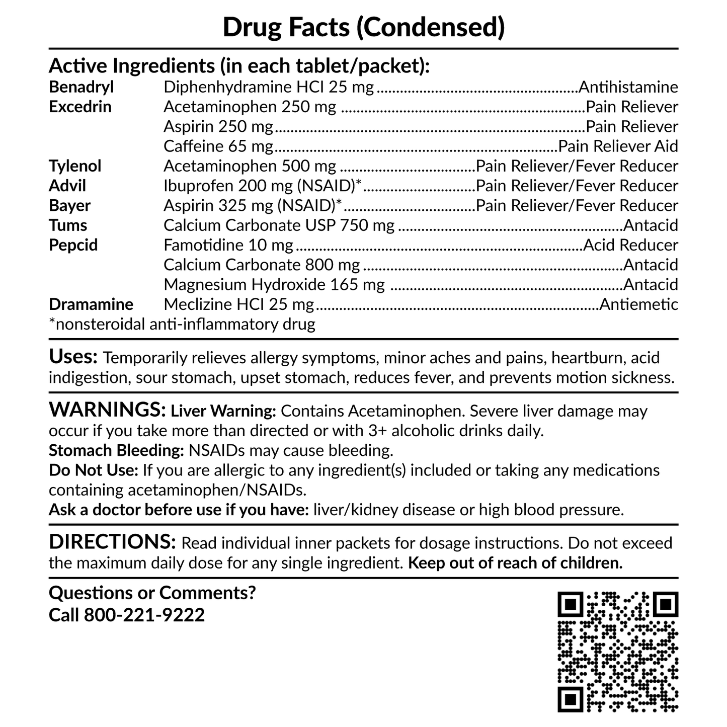 Medication Travel Pack Brand Name Meds 32 Piece