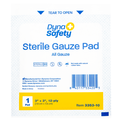 Dynasafety Gauze Pads 3x3 Sterile (10/Bx)