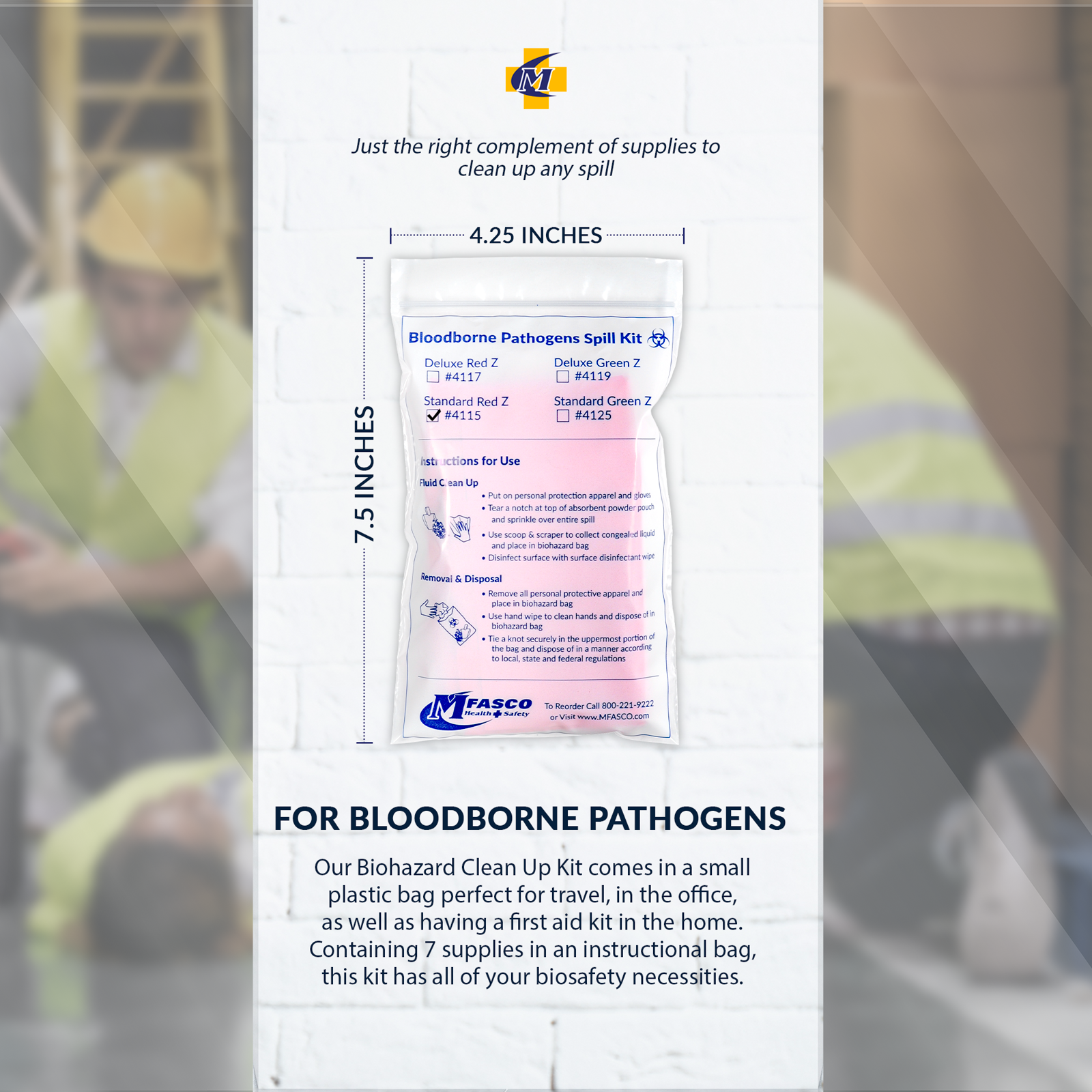 Biohazard Fluid Clean Up Kit W/Red Z