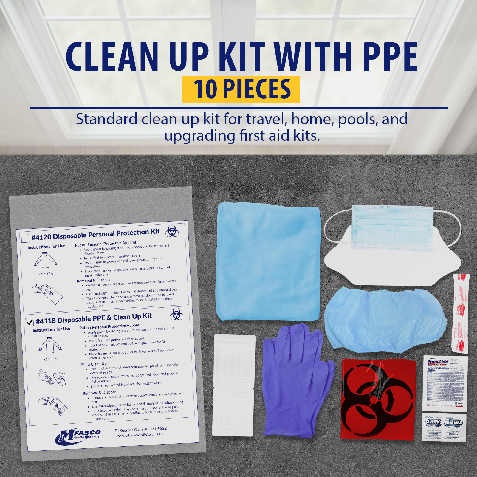 Biohazard Cleanup & PPE Protection Combo Kit