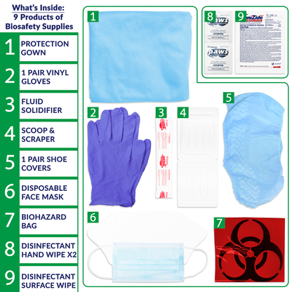 Deluxe PPE & Clean Up Kit Plastic