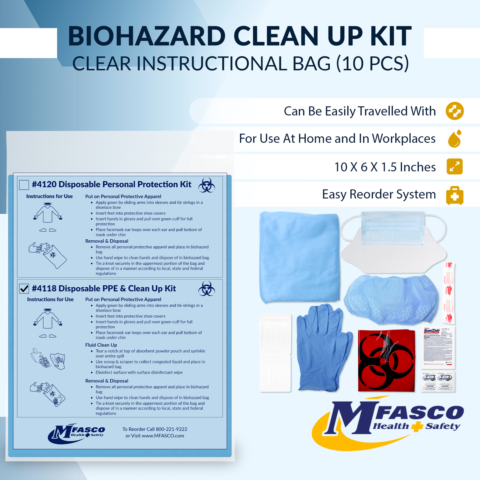 Biohazard Cleanup & Protection Combo Kit