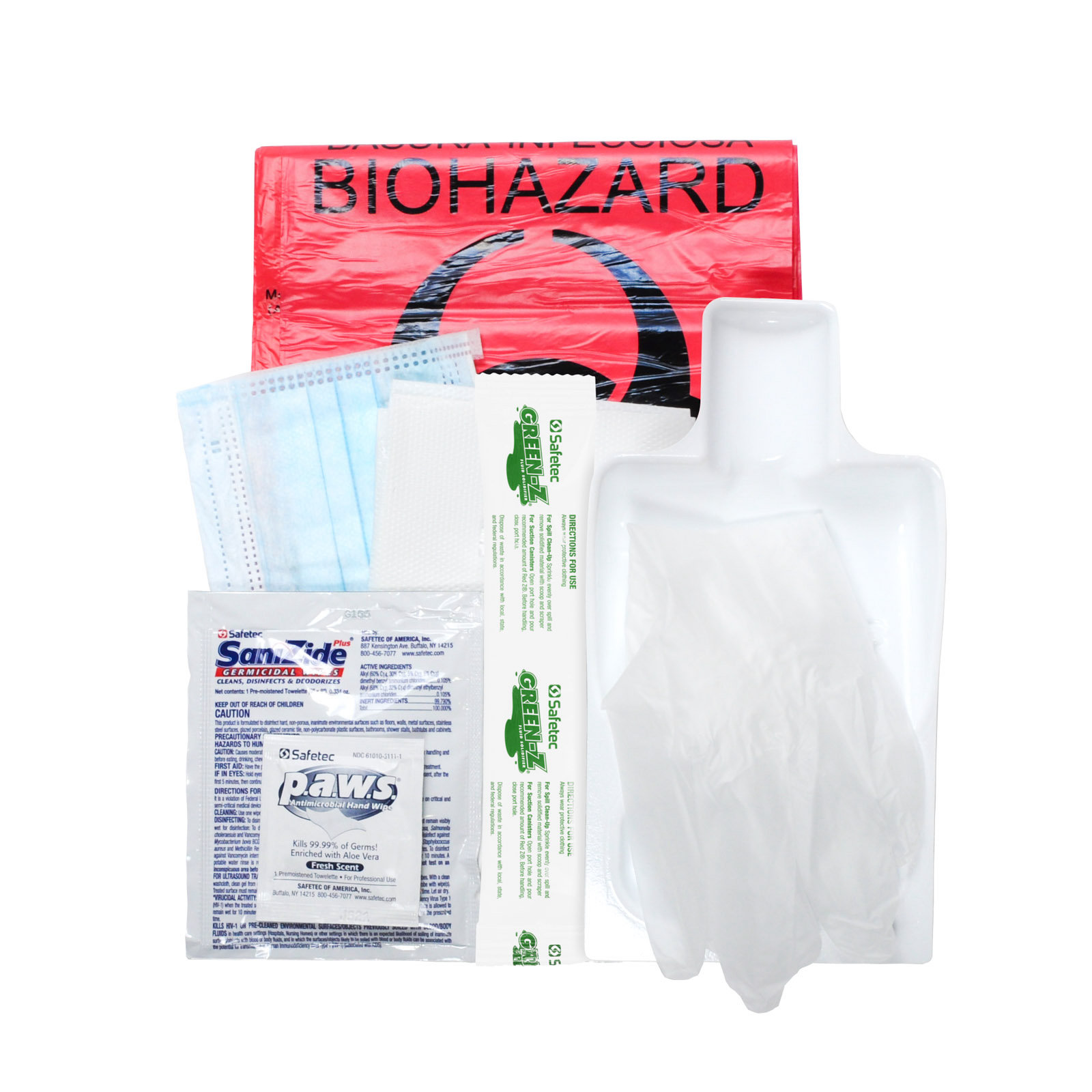 Biohazard Clean up Kit Green Z With Apron/Mask