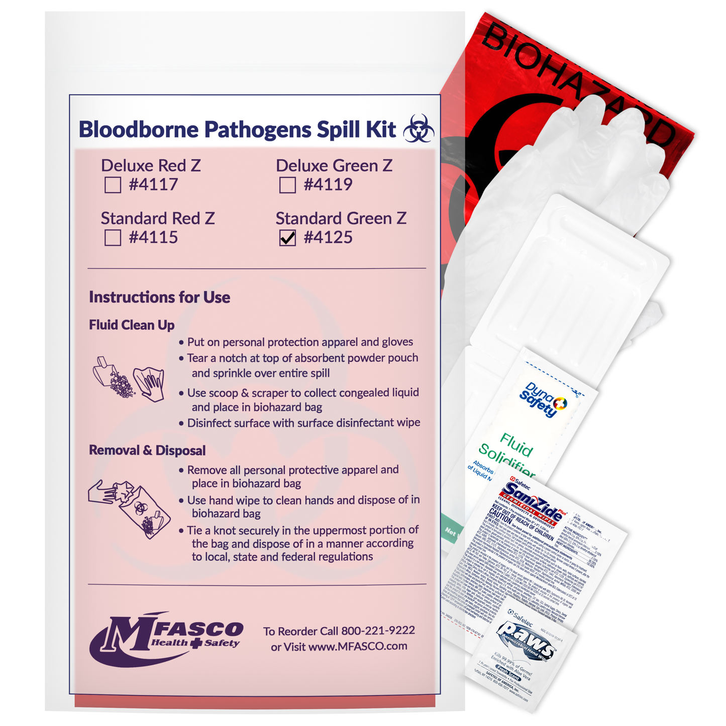 Biohazard Fluid Clean Up Kit Non-Chlorinated