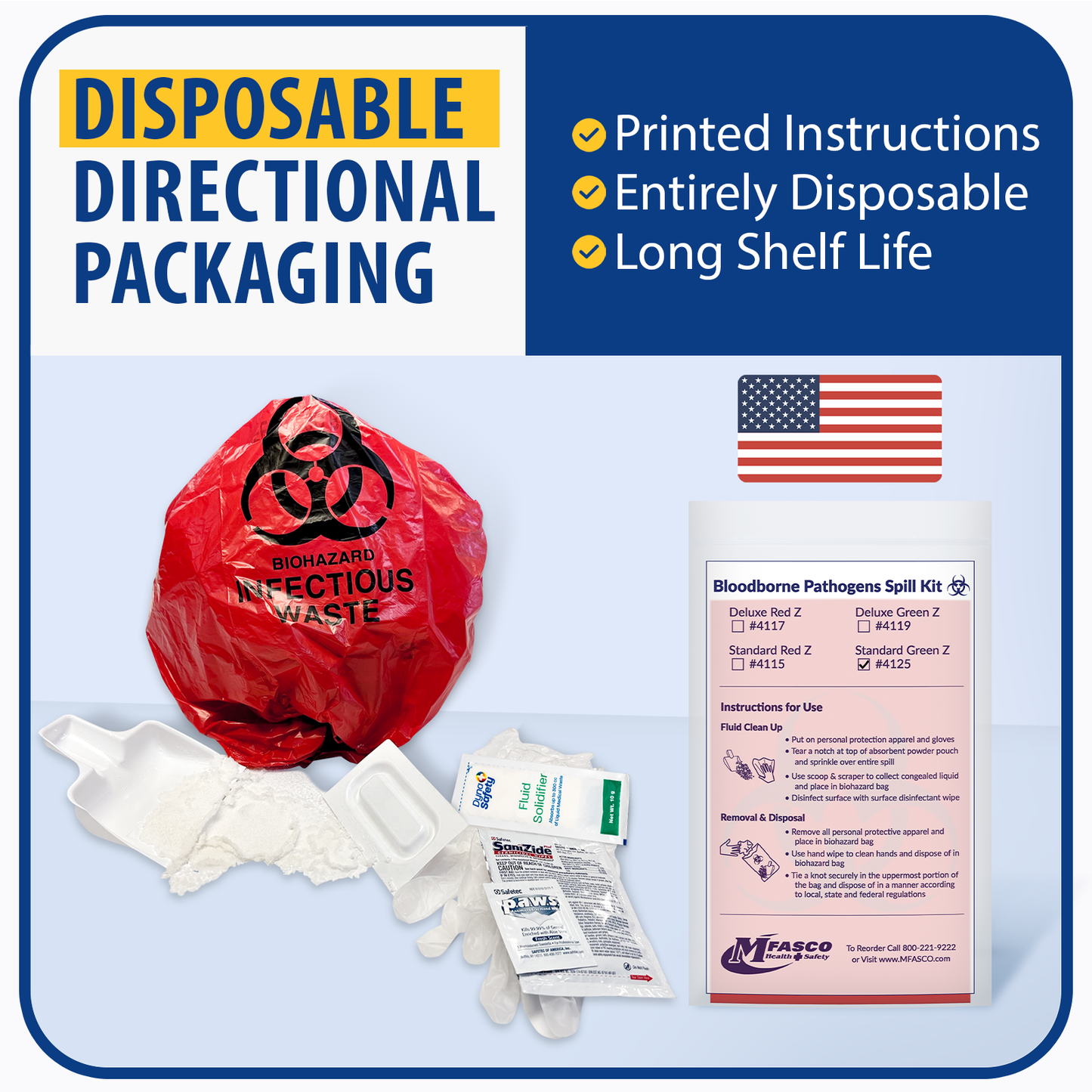 Biohazard Fluid Clean Up Kit Non-Chlorinated