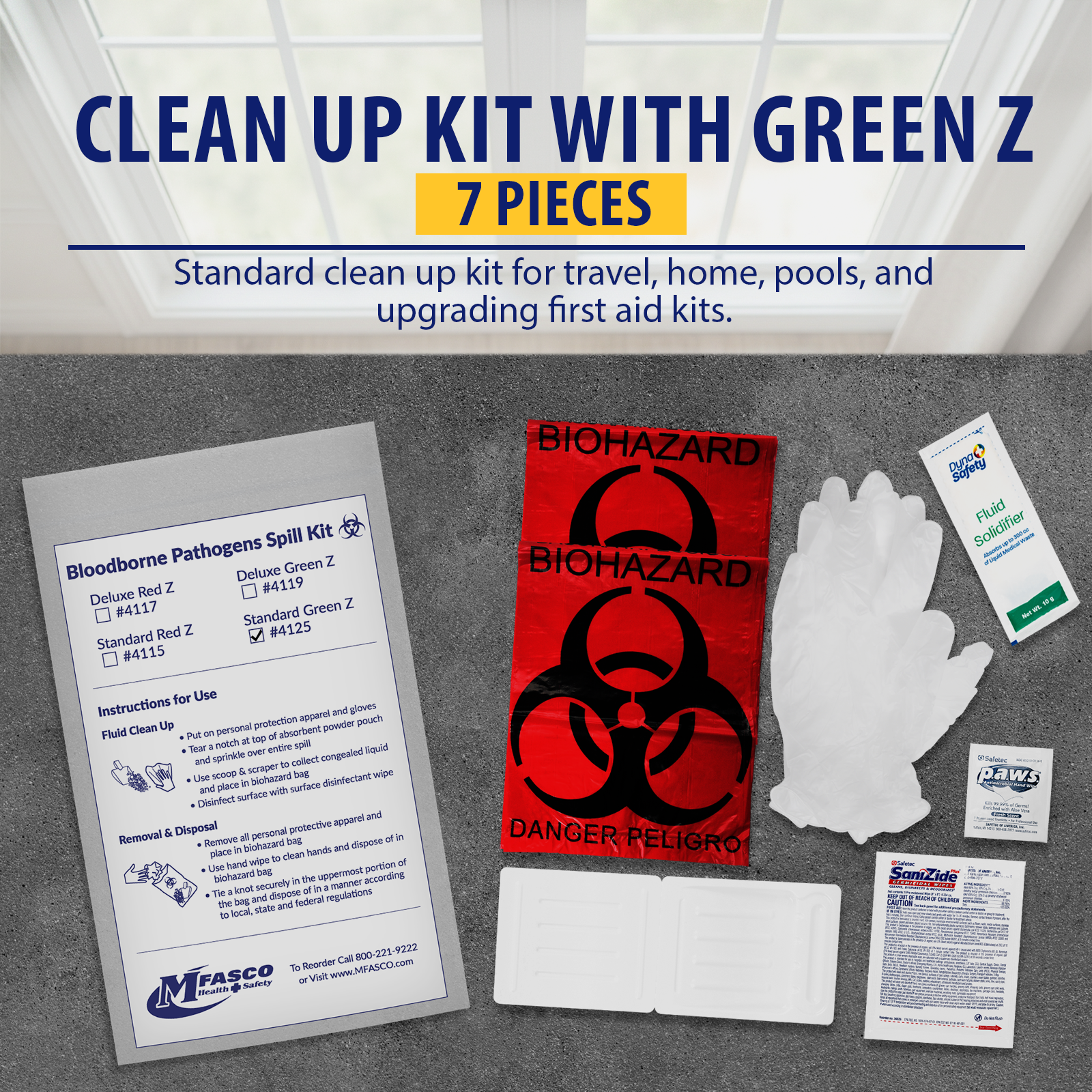 Biohazard Fluid Clean Up Kit Non-Chlorinated