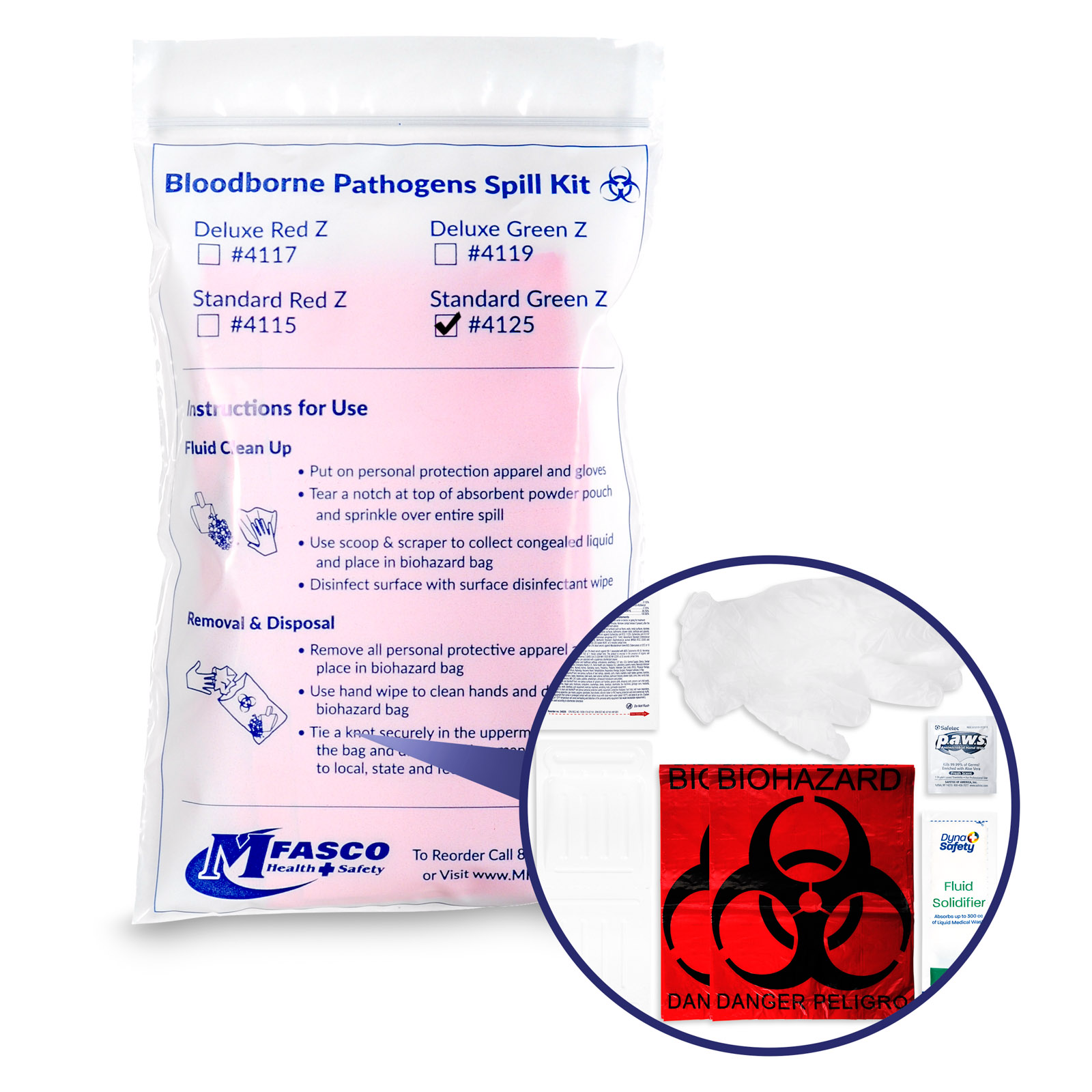 Biohazard Clean Up Kit With Green Z