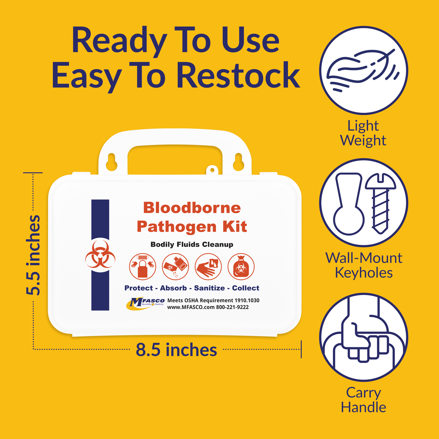 Blood Borne Pathogens Clean Up Kit Plastic Case Single