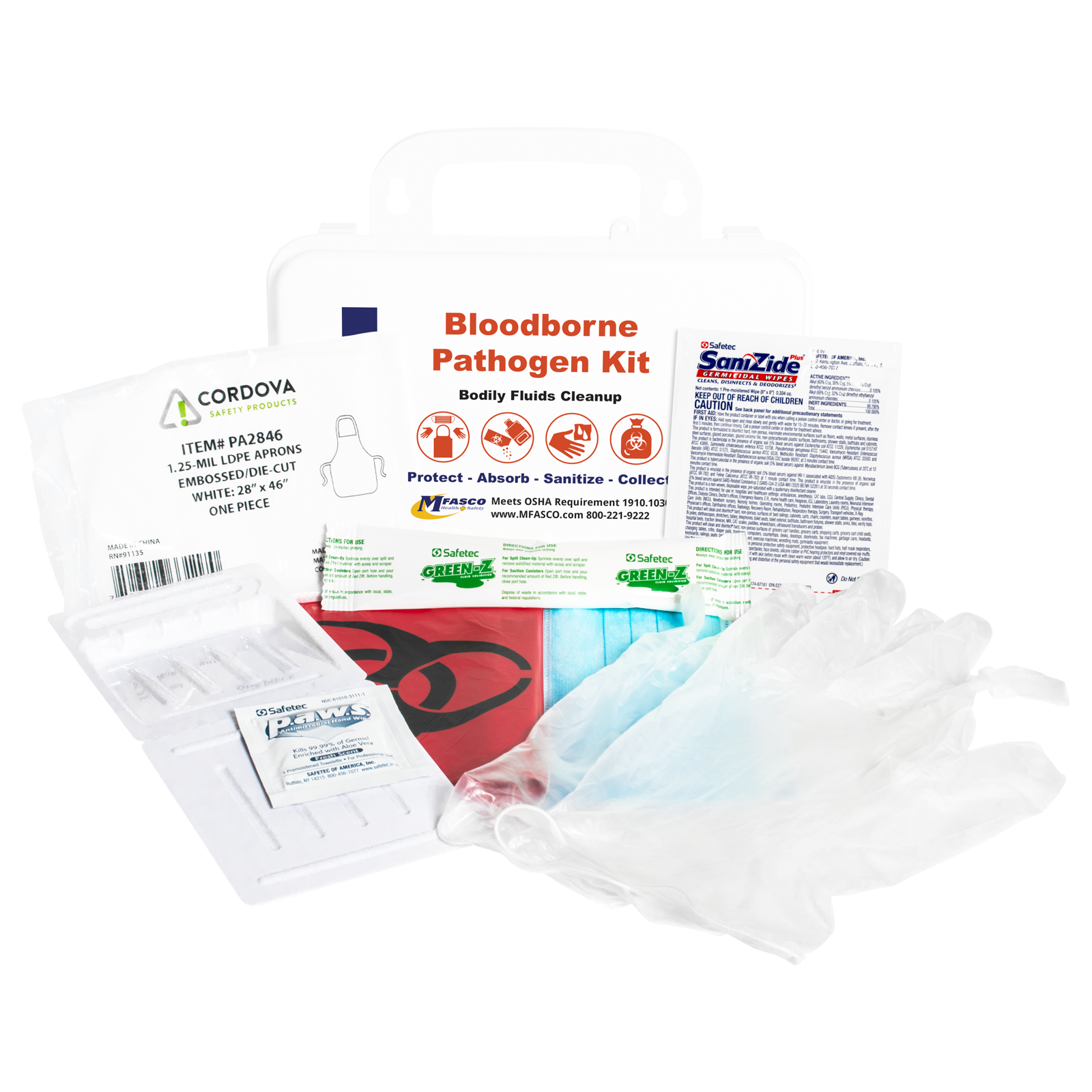 Blood Borne Pathogens Clean Up Kit Plastic Case Single