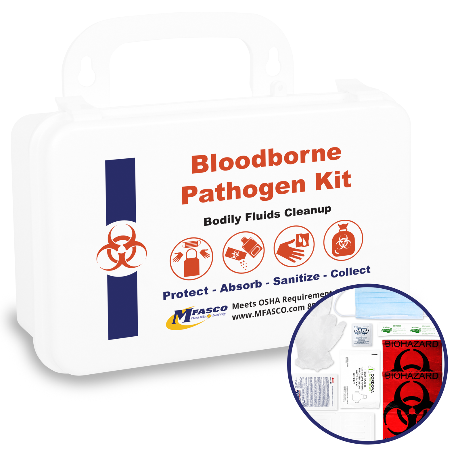 Blood Borne Pathogens Clean Up Kit Plastic Case Single