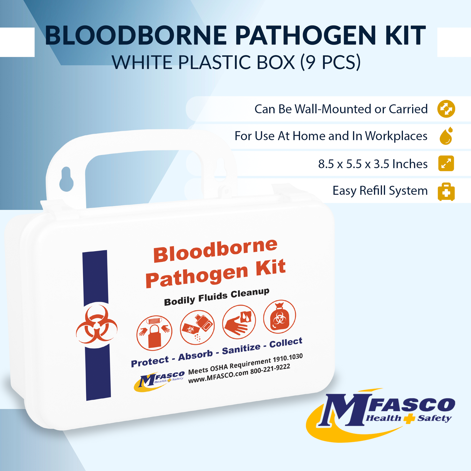 Blood Borne Pathogens Clean Up Kit Plastic Case Single