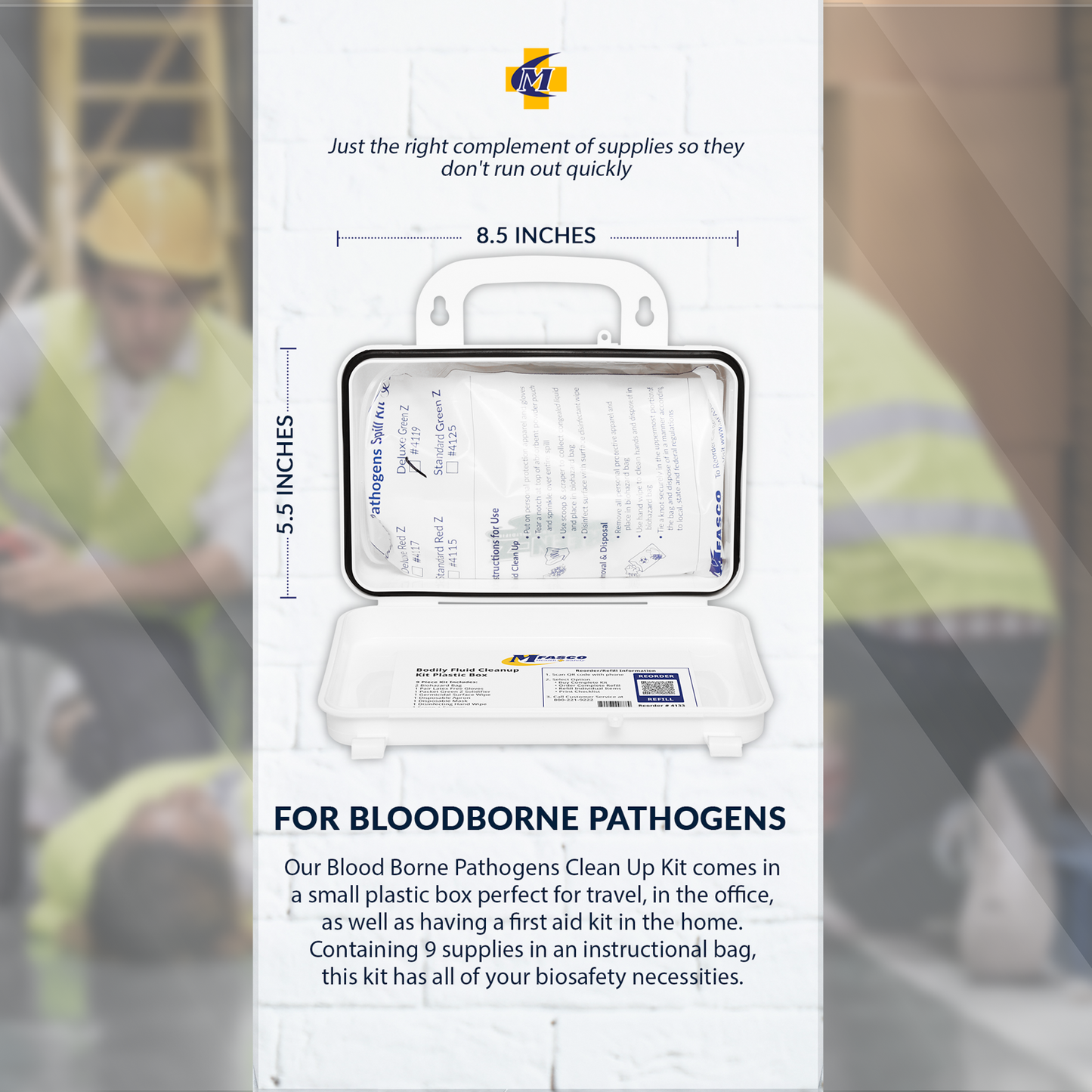 Blood Borne Pathogens Clean Up Kit Plastic Case Single