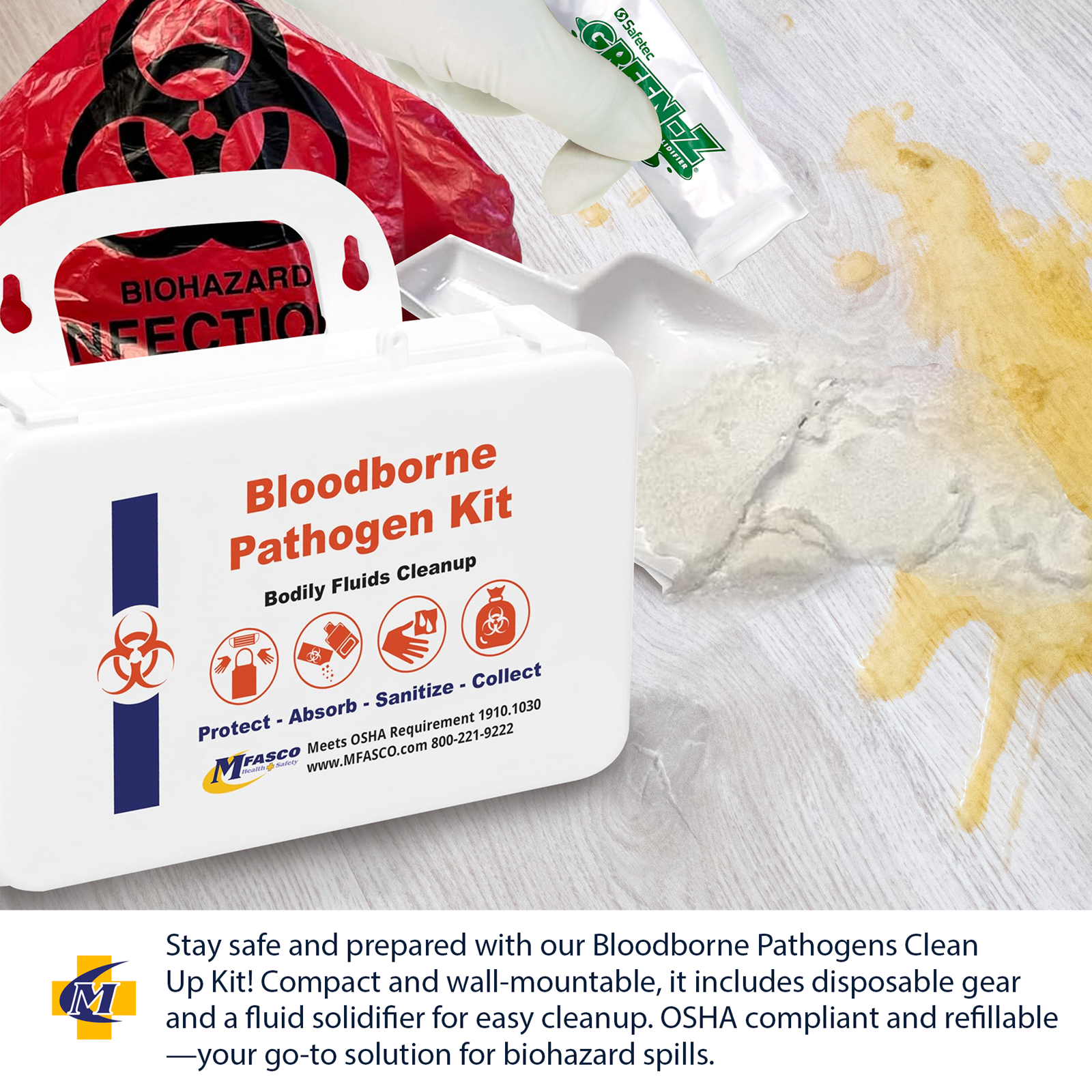 Blood Borne Pathogens Clean Up Kit Plastic Case Single
