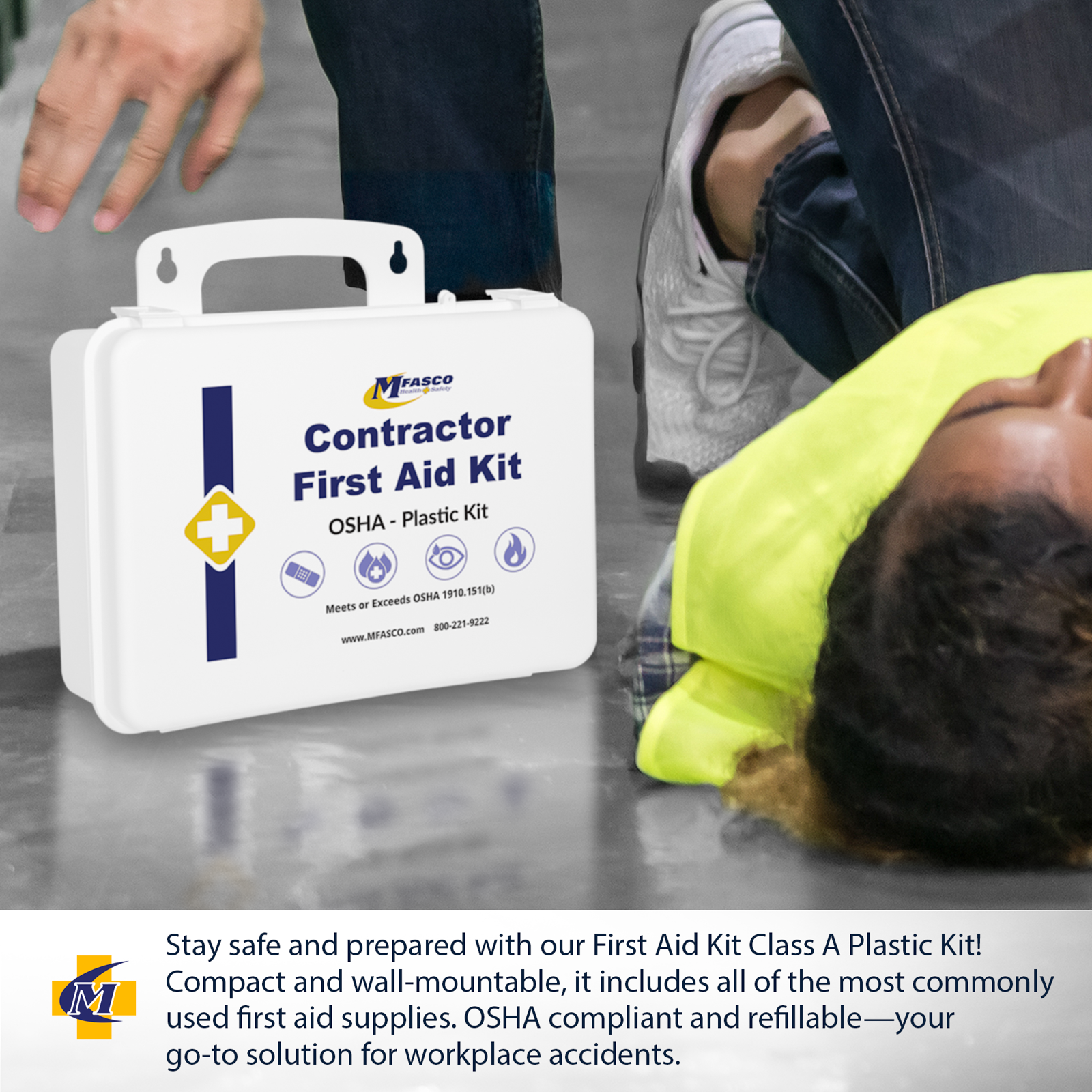 Contractors First Aid Kit Plastic Case