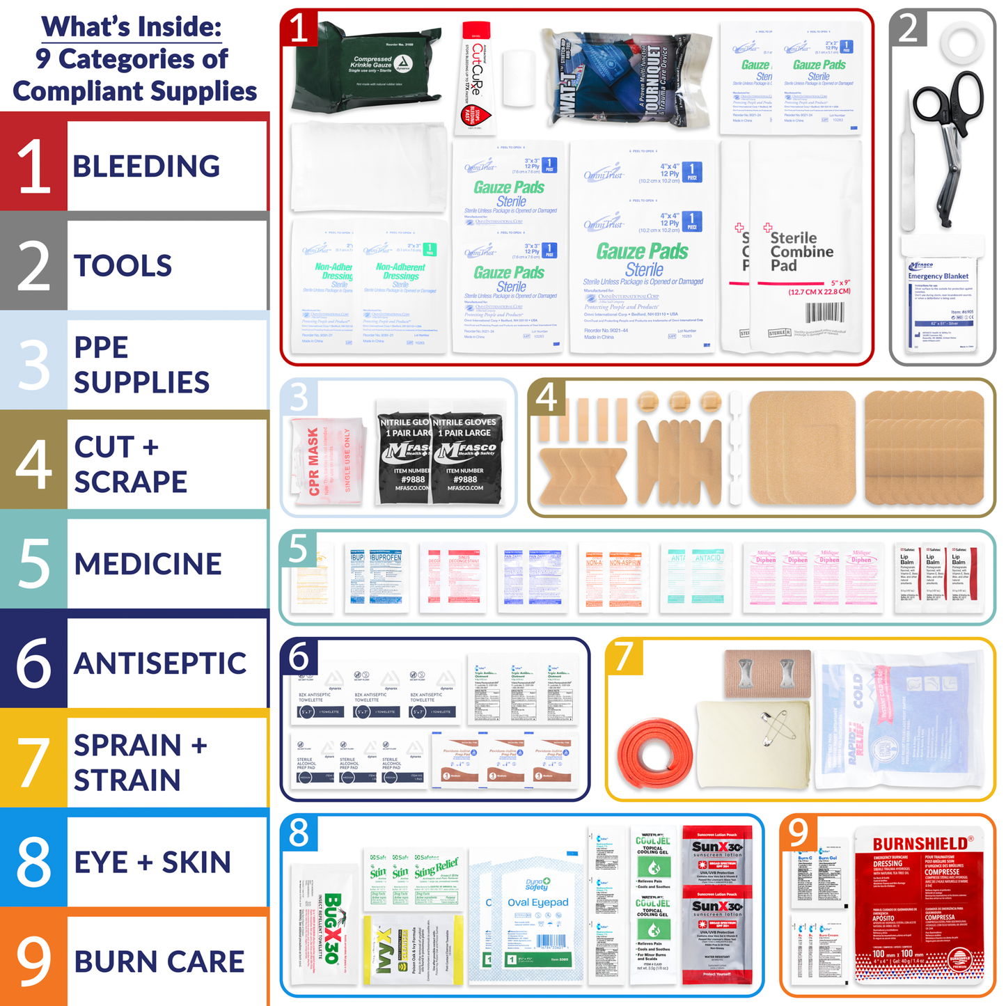Outdoor Emergency Kit W/WaterProof Case #904