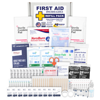 OSHA Class A Basics Aid Kit Refill Only 74 Piece