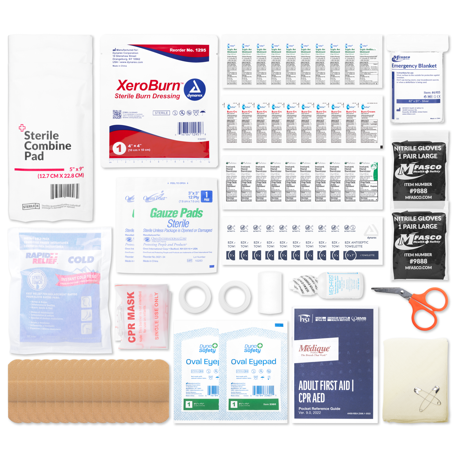 OSHA Class A Basics Aid Kit Refill Only 74 Piece