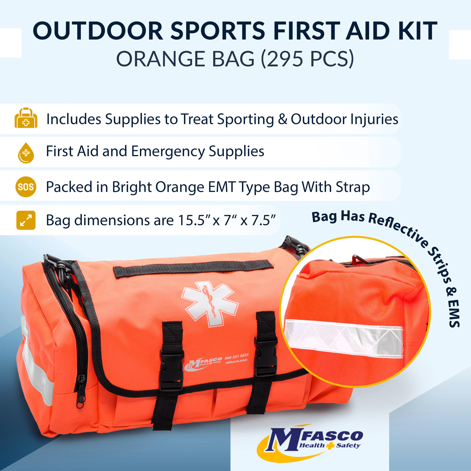Sports Outdoor First Aid Kit Orange Bag