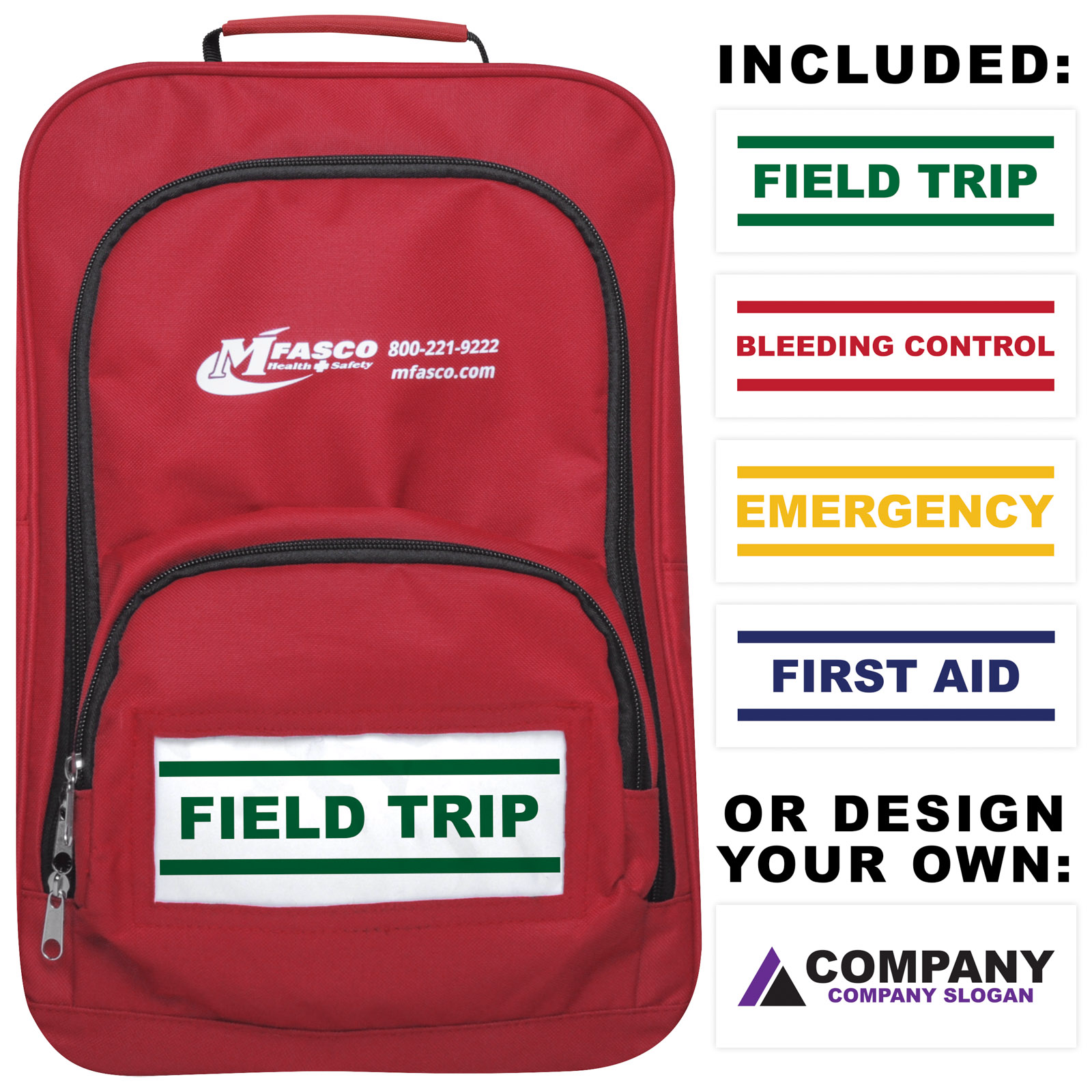 Ready First Aid Backpack Kit W/Label Area