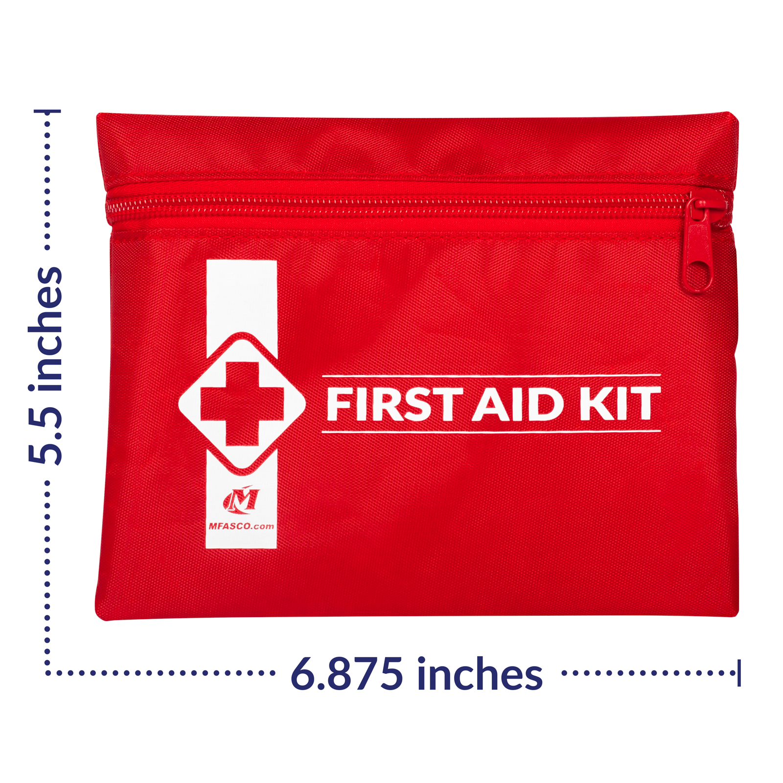 Travel First Aid Kit With OTC Medications Red Pouch With Clip