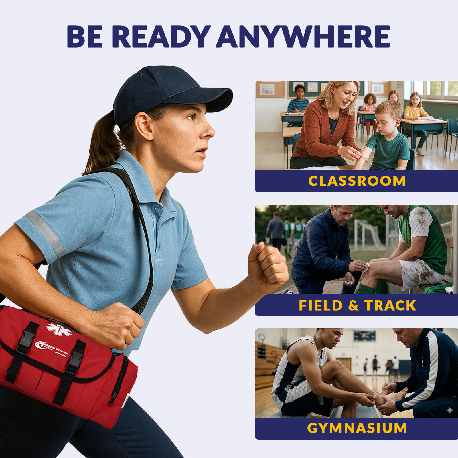 Emergency School First Aid Bag Red MFASCO