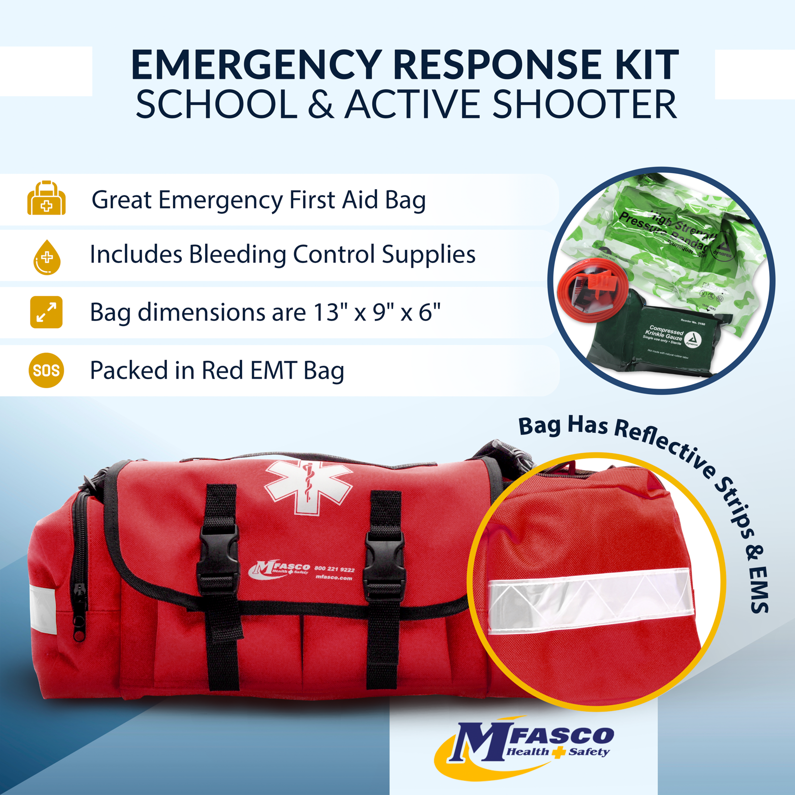 School First Aid & Active Shooter Emergency Kit