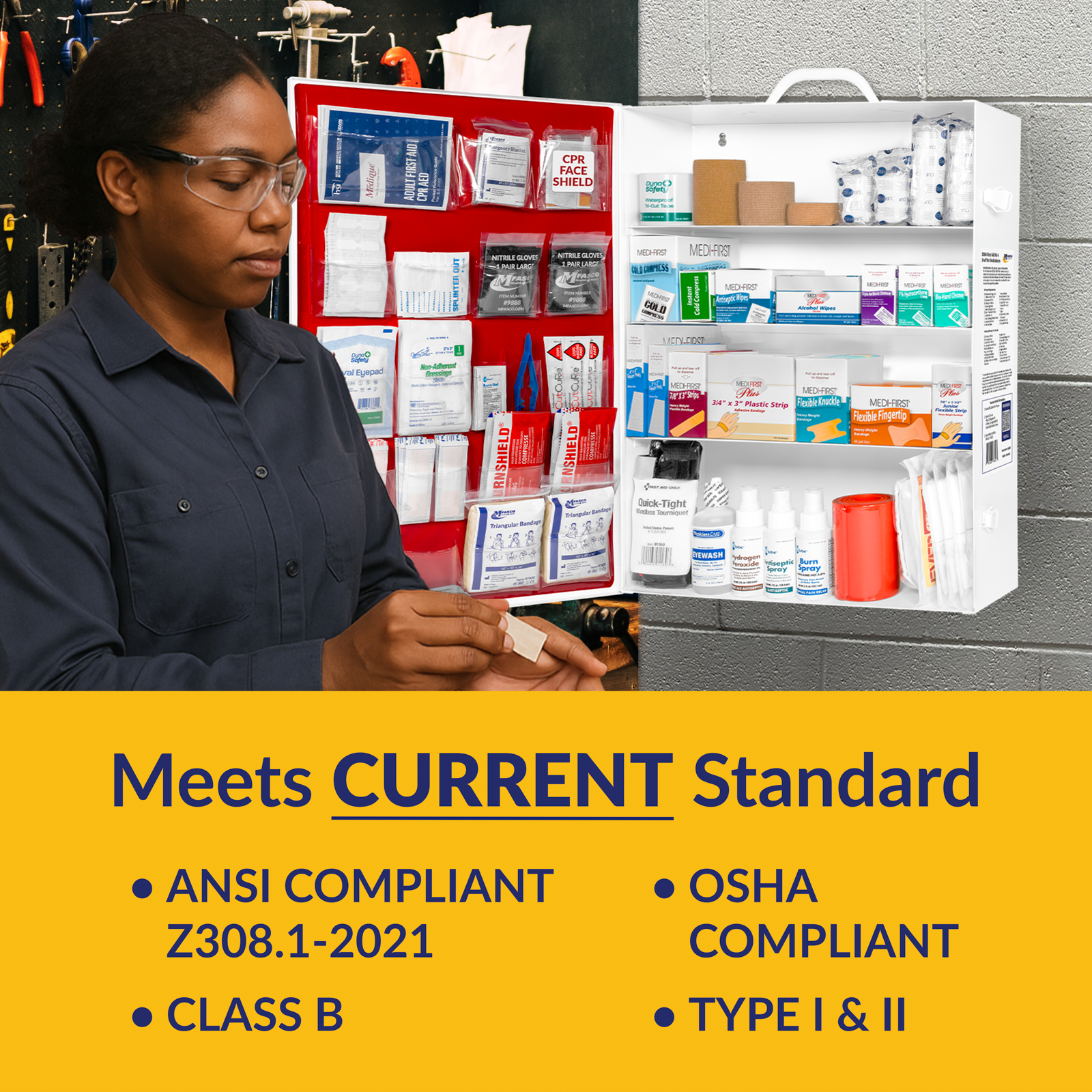 4 Shelf First Aid Kit Osha Fill W/Logo No Medications