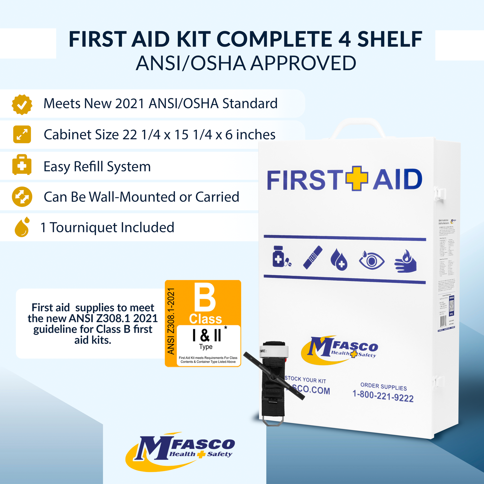4 Shelf First Aid Kit Osha Fill W/Logo No Medications