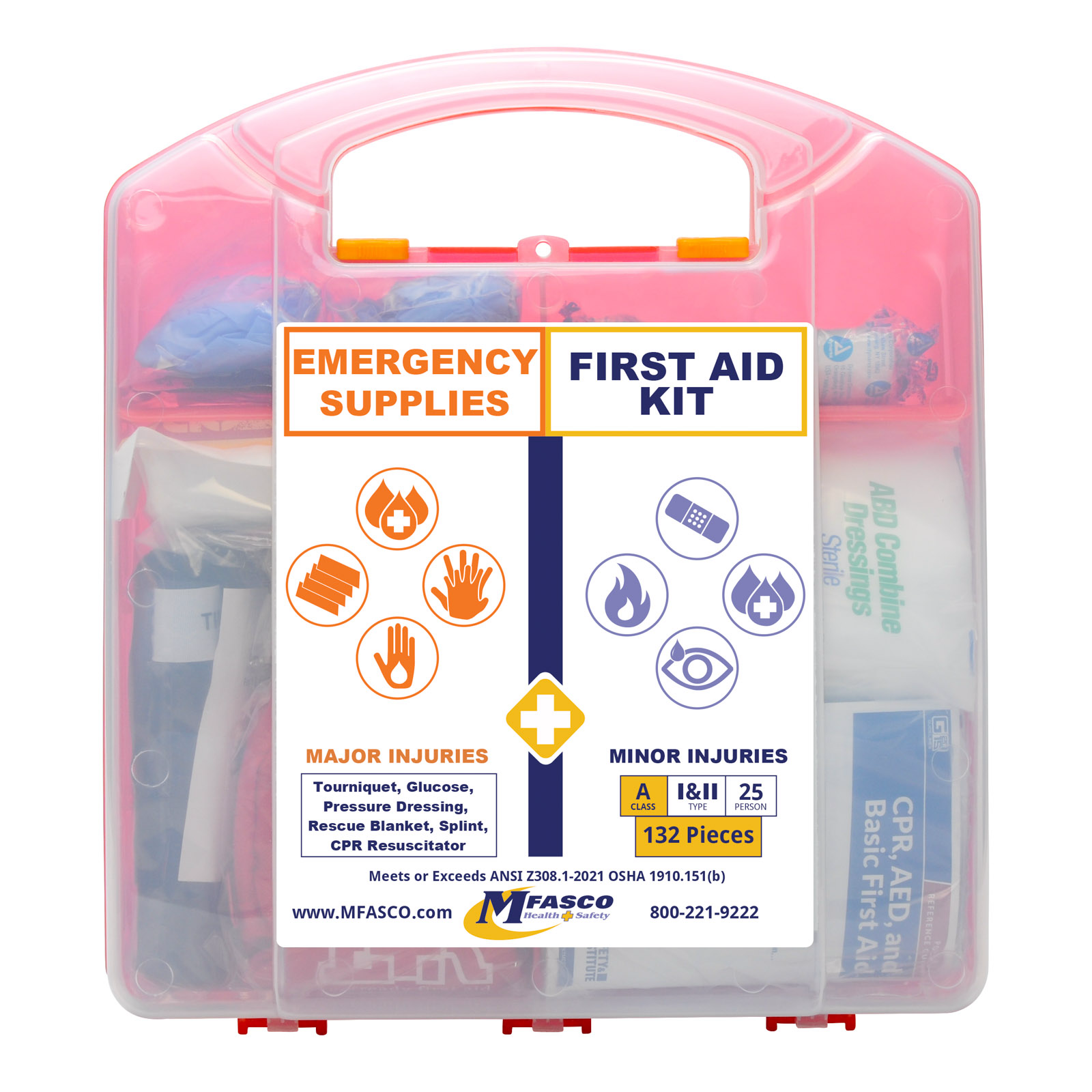 Emergency First Aid Kit Combo Plastic Case