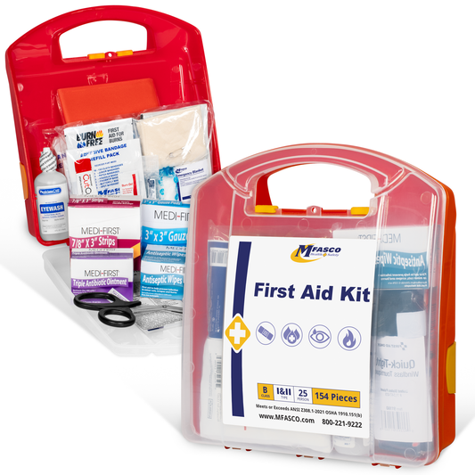Class B First Aid Kit Plastic Case Clear Front