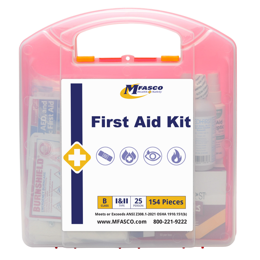 Class B First Aid Kit Plastic Case Clear Front