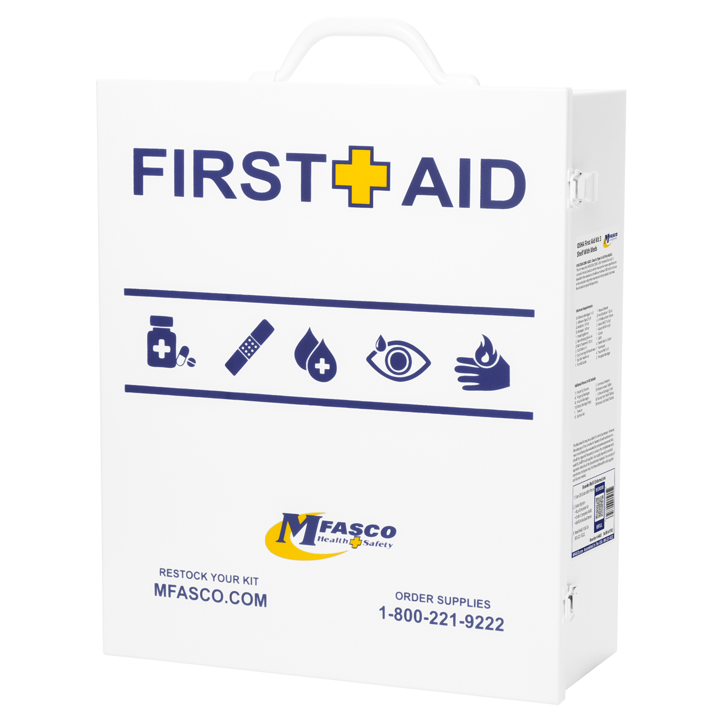 3 Shelf First Aid Kit Osha Fill with Medication & Logo