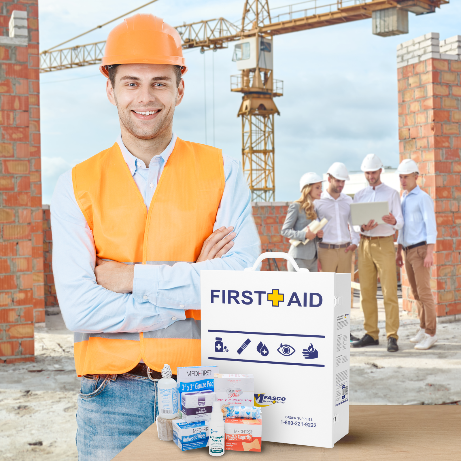 3 Shelf First Aid Kit Osha Fill with Medication & Logo