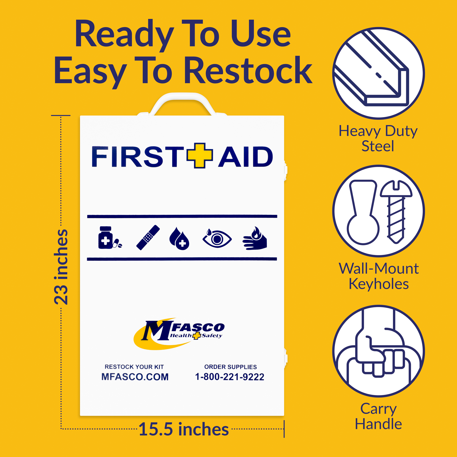 4 Shelf Metal Workplace First Aid Kit Osha Class B With Medications