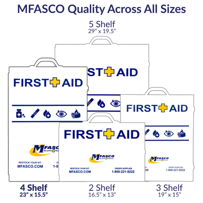 4 Shelf Metal Workplace First Aid Kit Osha Class B With Medications