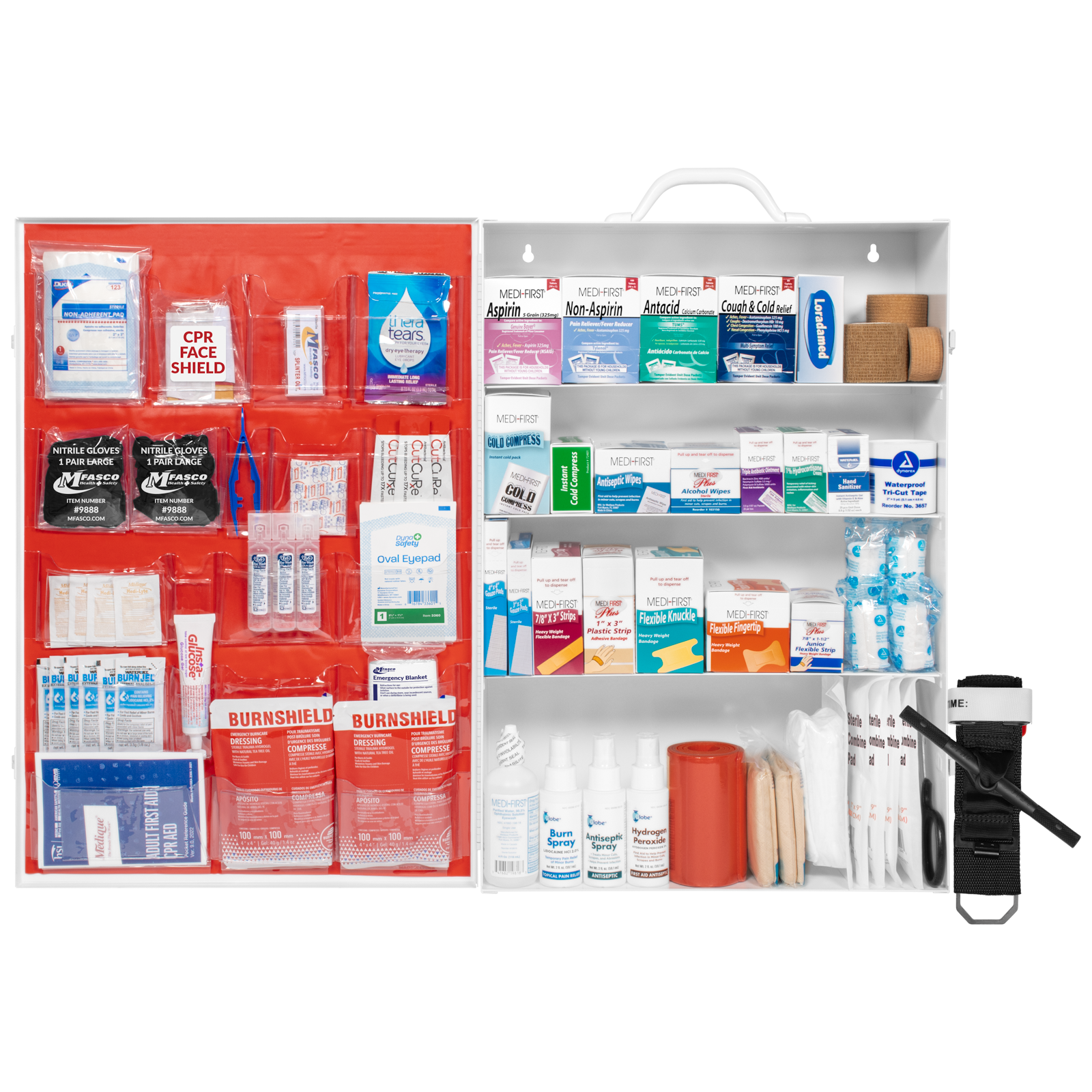 4 Shelf First Aid Kit Osha Fill with Medications & Logo
