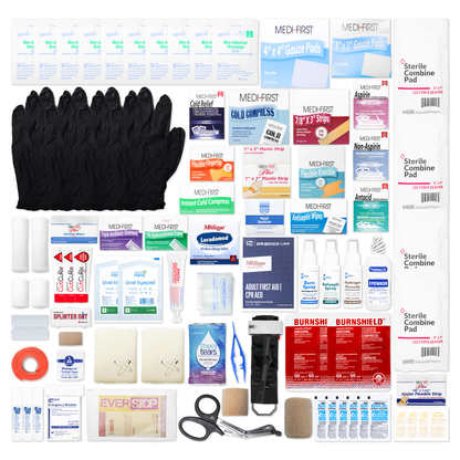 4 Shelf First Aid Kit Osha Fill with Medications & Logo