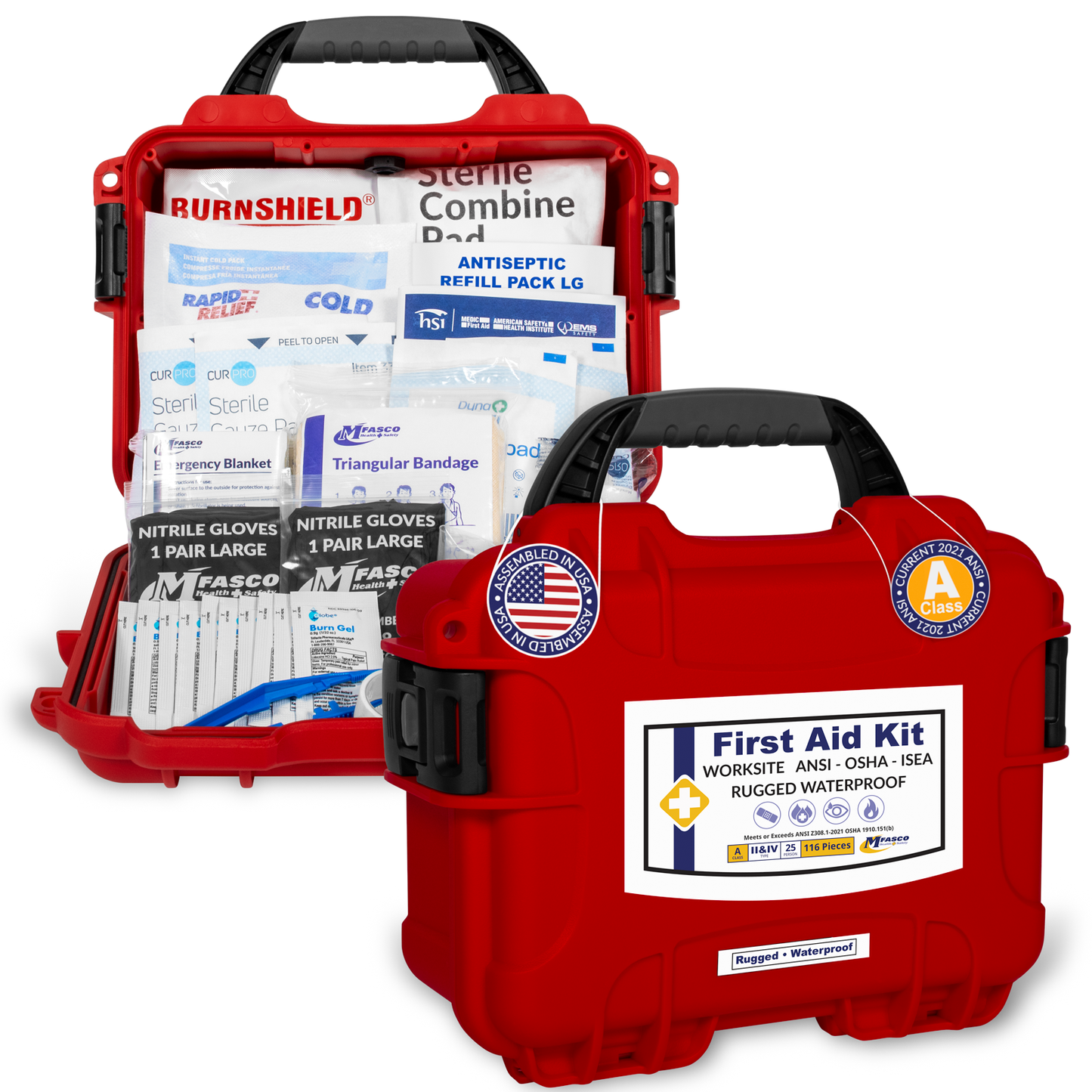 Worksite Waterproof/Rugged OSHA First Aid Kit Class A | MFASCO Worksite Waterproof/Rugged OSHA First Aid Kit Class A | MFASCO