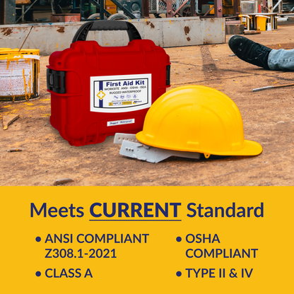 Worksite Waterproof/Rugged OSHA First Aid Kit Class A