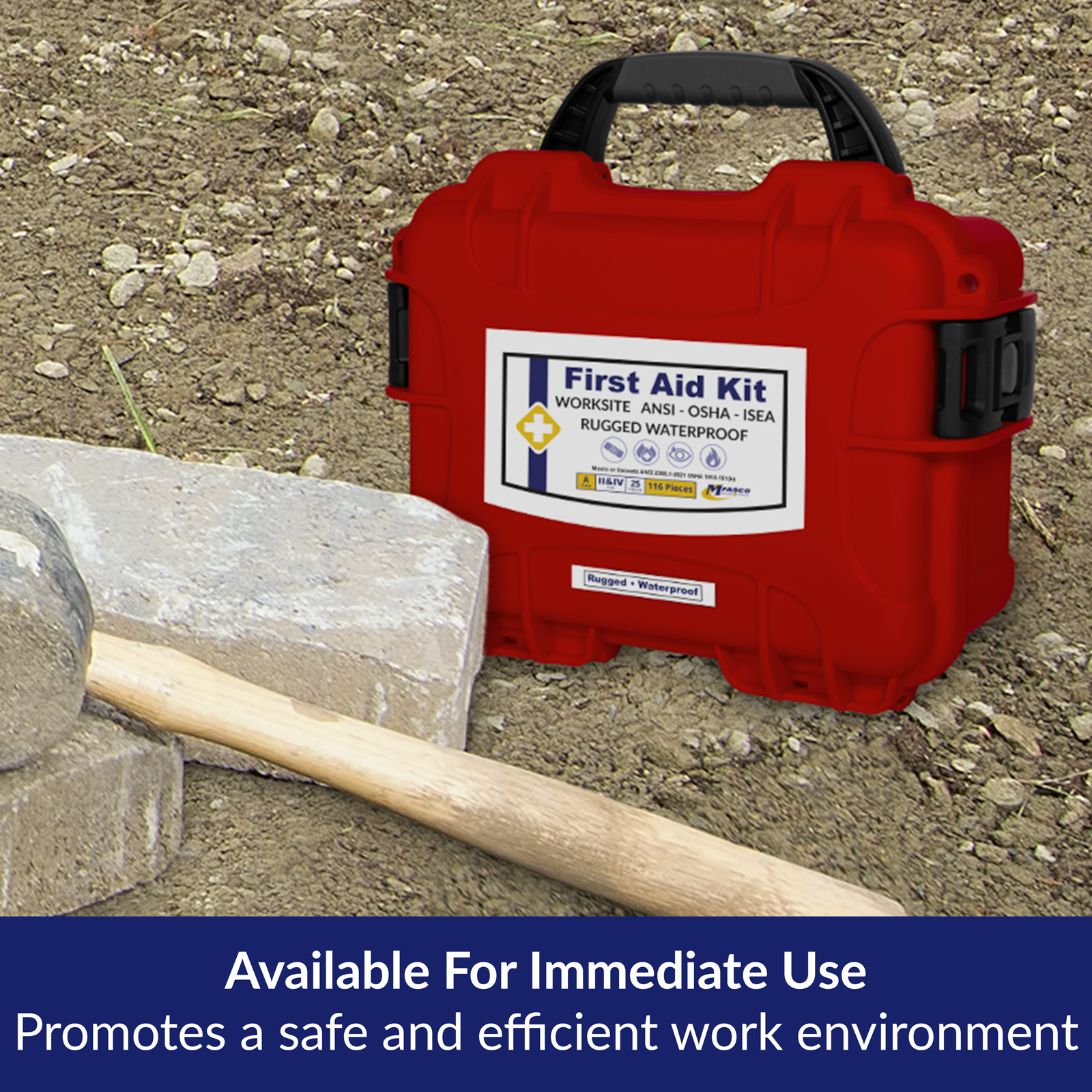 Worksite Waterproof/Rugged OSHA First Aid Kit Class A