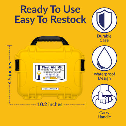 Class A Rugged/Waterproof First Aid Kit Yellow Case