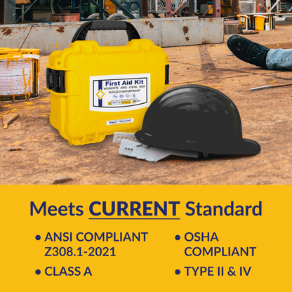 Class A Rugged/Waterproof First Aid Kit Yellow Case